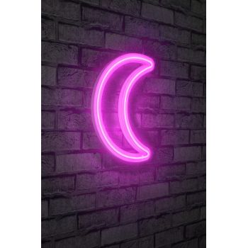 Decoratiune luminoasa LED, Crescent, Benzi flexibile de neon, DC 12 V, Roz