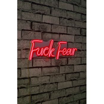 Decoratiune luminoasa LED, Fuck Fear, Benzi flexibile de neon, DC 12 V, Rosu