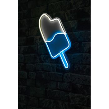 Decoratiune luminoasa LED, Ice Cream, Benzi flexibile de neon, DC 12 V, Alb/Albastru
