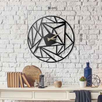 Ceas de perete, Perspektif, Metal, Dimensiune: 50 x 50 cm, Negru