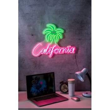 Decoratiune luminoasa LED, California, Benzi flexibile de neon, DC 12 V, Verde / Roz