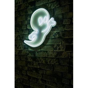 Decoratiune luminoasa LED, Casper The Friendly Ghost, Benzi flexibile de neon, DC 12 V, Alb