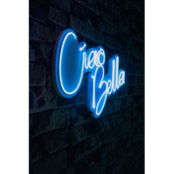 Decoratiune luminoasa LED, Ciao Bella, Benzi flexibile de neon, DC 12 V, Albastru