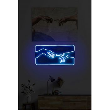 Decoratiune luminoasa LED, Creation of Adam, Benzi flexibile de neon, DC 12 V, Albastru