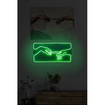Decoratiune luminoasa LED, Creation of Adam, Benzi flexibile de neon, DC 12 V, Verde