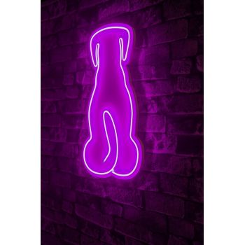Decoratiune luminoasa LED, Doggy, Benzi flexibile de neon, DC 12 V, Roz