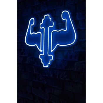 Decoratiune luminoasa LED, Gym Dumbbells WorkOut, Benzi flexibile de neon, DC 12 V, Albastru