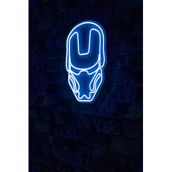 Decoratiune luminoasa LED, Iron Man, Benzi flexibile de neon, DC 12 V, Albastru