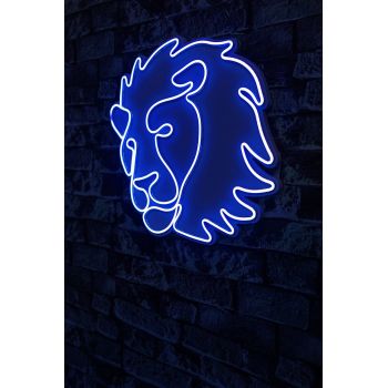 Decoratiune luminoasa LED, Lion, Benzi flexibile de neon, DC 12 V, Albastru