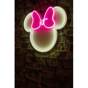 Decoratiune luminoasa LED, Sweet Mouse, Benzi flexibile de neon, DC 12 V, Alb/Roz