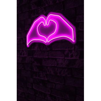 Decoratiune luminoasa LED, Sweetheart, Benzi flexibile de neon, DC 12 V, Roz