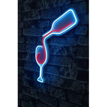 Decoratiune luminoasa LED, Wine, Benzi flexibile de neon, DC 12 V, Albastru rosu