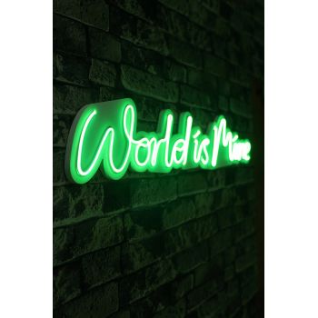 Decoratiune luminoasa LED, World is Mine, Benzi flexibile de neon, DC 12 V, Verde