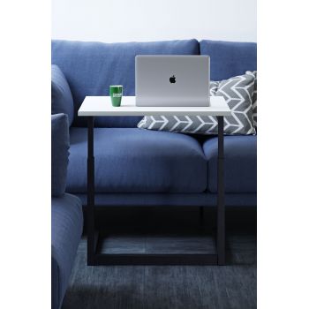 Birou Adore Laptop Reglabil, Alb, 40x60x43-73 cm