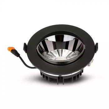 Spot LED orientabil 20W Rotund cip SAMSUNG cu reflector si rama neagra Alb Cald