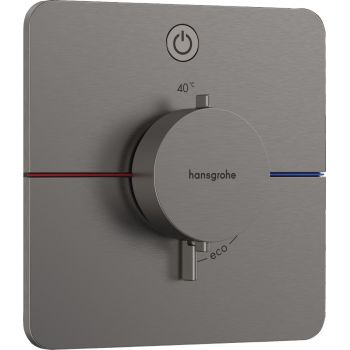 Baterie dus termostatata Hansgrohe ShowerSelect Comfort Q On/Off cu montaj incastrat necesita corp ingropat negru periat