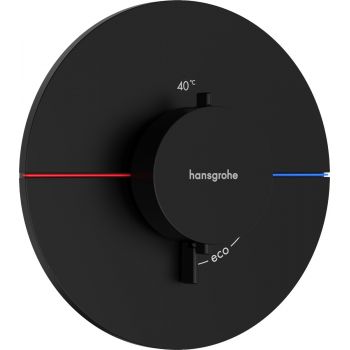 Baterie dus termostatata Hansgrohe ShowerSelect Comfort S cu montaj incastrat necesita corp ingropat negru mat