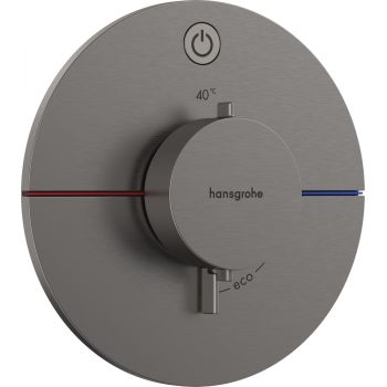 Baterie dus termostatata Hansgrohe ShowerSelect Comfort S On/Off cu montaj incastrat necesita corp ingropat negru periat