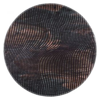 Covor negru lavabil rotund ø 120 cm – Vitaus