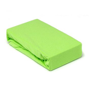 Husa saltea Jersey verde, cu elastic, bumbac 100%, 180 x 200 cm ieftina
