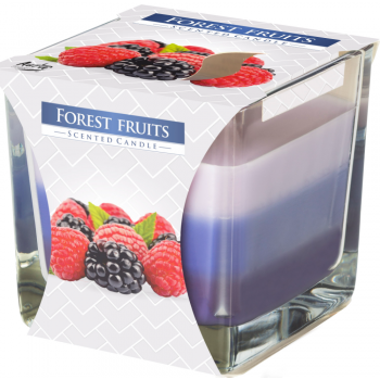 Lumanare parfumata Bolsius, pahar transparent, fructe de padure, 80 x 80 mm
