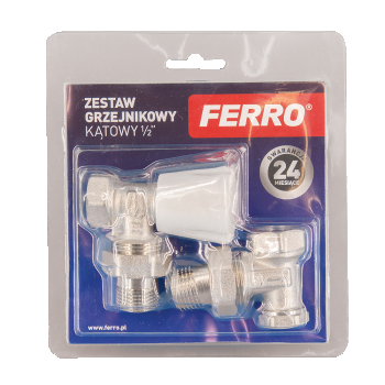 Set robinet radiator coltar Ferro ZGB02, 1/2 inch x 1/2 inch