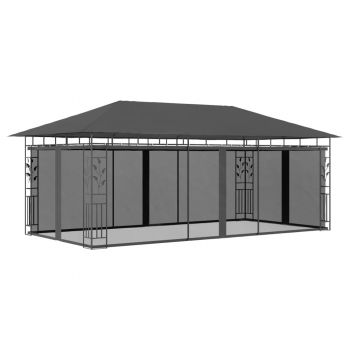 Pavilion cu plasă anti-țânțari antracit 6 x 3 x 273 m