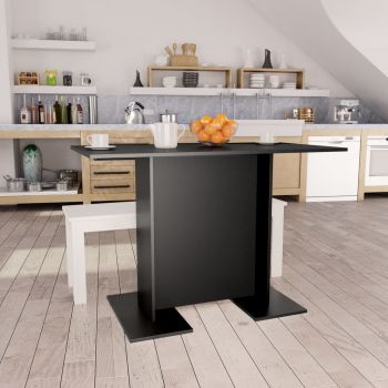 Masă de bucătărie negru 110 x 60 x 75 cm PAL ieftina