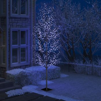 Pom Crăciun 1200 LED-uri lumină albastră flori de cireș 400 cm