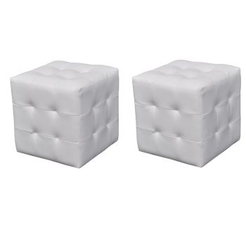 Set taburete cu formă cubică Alb