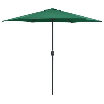Umbrelă de soare cu stâlp aluminiu verde 270 x 246 cm