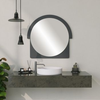Oglinda decorativa Lucky Mirror - Black, Negru, 2x70x65 cm