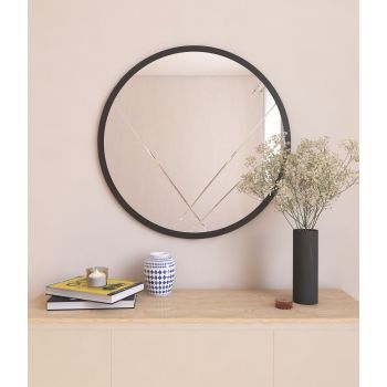 Oglindă Gabel - Black, Negru, 2x60x60 cm