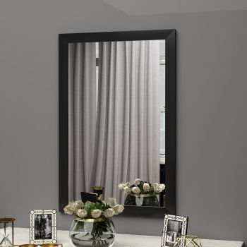Oglindă Lipa - Black, Negru, 2x75x50 cm