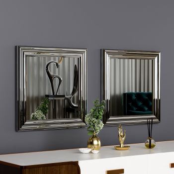 Set oglinzi (2 bucăți) Bale - Silver, Argint, 3x40x40 cm