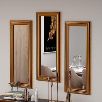 Set oglinzi (3 bucăți) Lavia - Gold, Aur, 3x70x30 cm