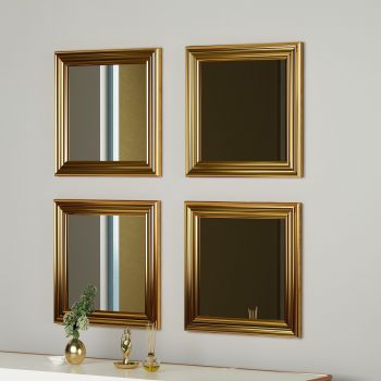 Set oglinzi (4 bucăți) Loza - Gold, Aur, 3x40x40 cm