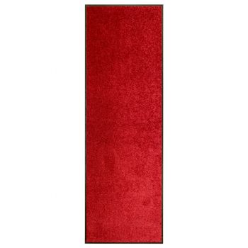 Covoraș de ușă lavabil roșu 60 x 180 cm