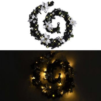 Ghirlandă de Crăciun cu becuri LED negru 27 m PVC