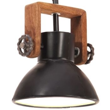 Lampă suspendată industrială 25 W negru 19 cm E27 rotund