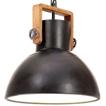 Lampă suspendată industrială 25 W negru 30 cm E27 rotund