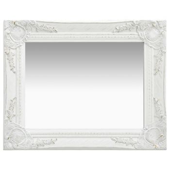 Oglindă de perete in stil baroc alb 50 x 40 cm