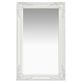 Oglindă de perete in stil baroc alb 50 x 80 cm
