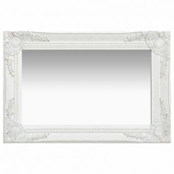 Oglindă de perete in stil baroc alb 60 x 40 cm