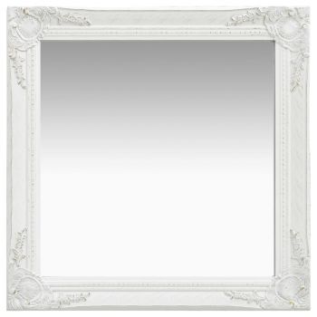 Oglindă de perete in stil baroc alb 60 x 60 cm