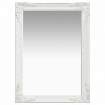 Oglindă de perete in stil baroc alb 60 x 80 cm