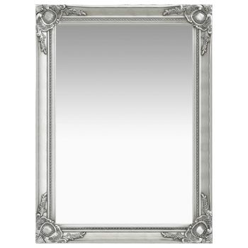 Oglindă de perete in stil baroc argintiu 60 x 80 cm