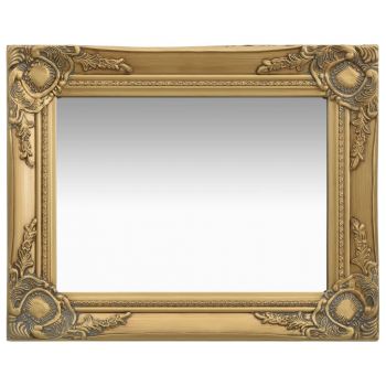 Oglindă de perete in stil baroc auriu 50 x 40 cm