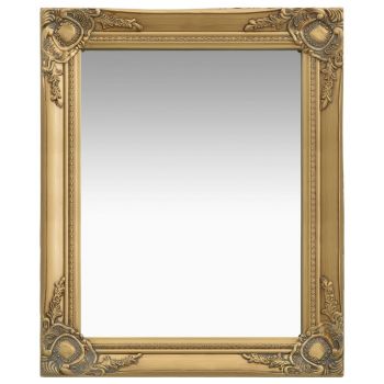 Oglindă de perete in stil baroc auriu 50 x 60 cm