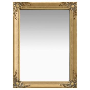 Oglindă de perete in stil baroc auriu 60 x 80 cm